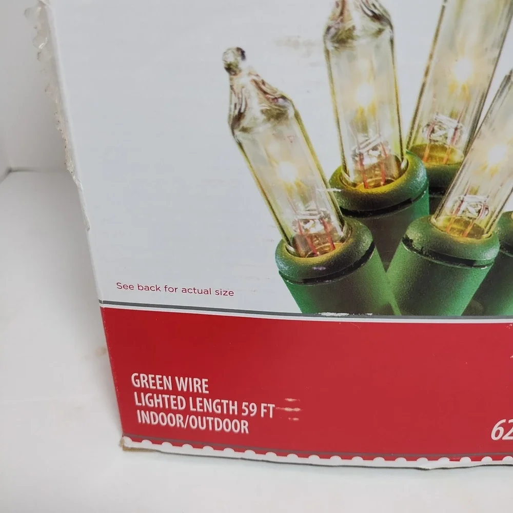 Holiday Time 300 Clear Mini Lights‎ Green Wire 59 Ft Indoor Outdoor